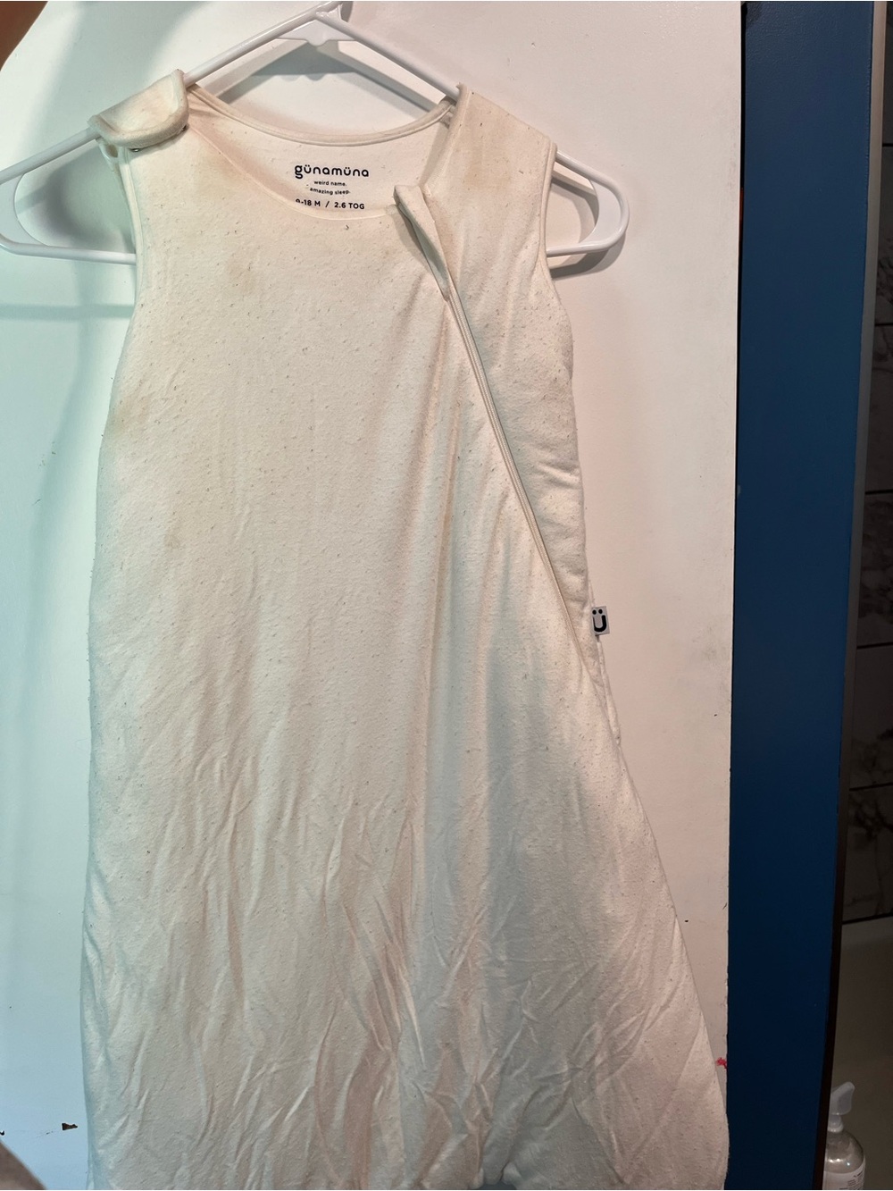 Gunamuna Cream/white Sleep Sack for Kids - Cozy Zippered Wearable Blanket